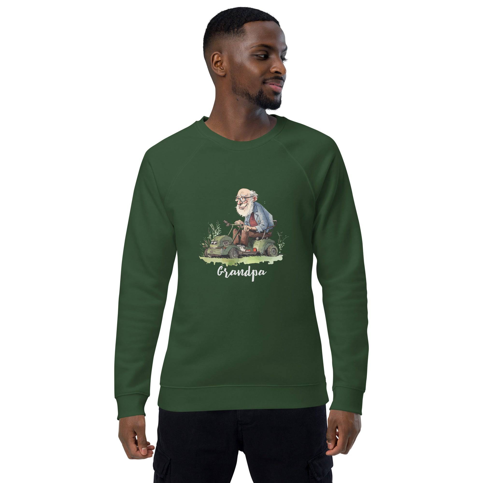 Unisex organic sweatshirt/Grandpa/Cutting-The-Lawn