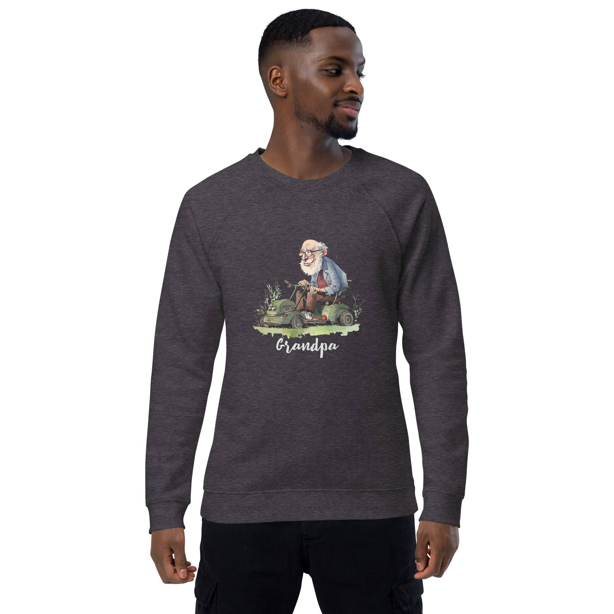 Unisex organic sweatshirt/Grandpa/Cutting-The-Lawn
