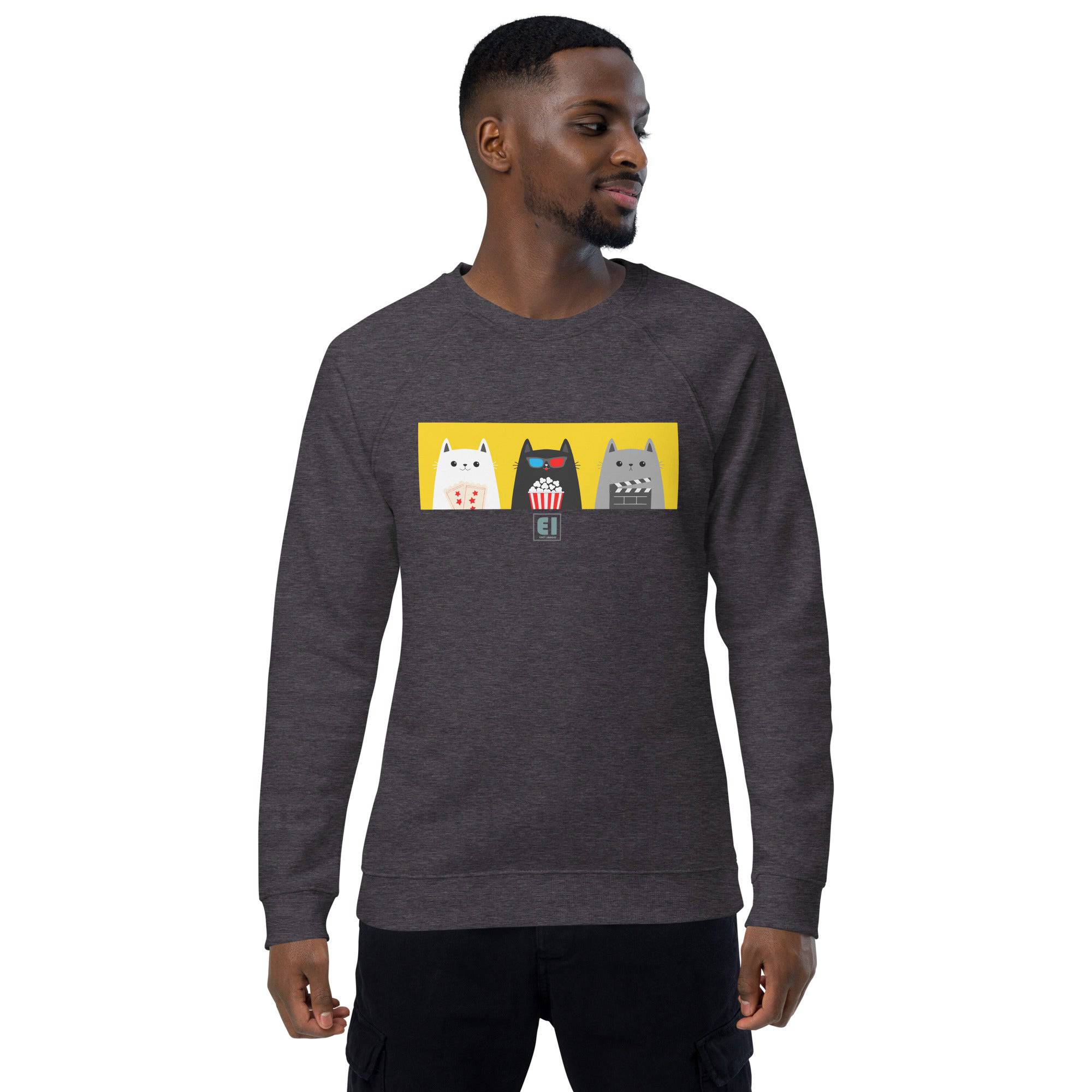 Unisex organic sweatshirt/Cats-Popcorn